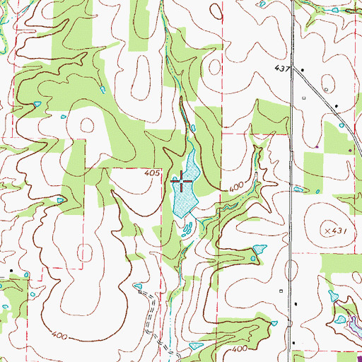 Topographic Map of Melody Lake, TX