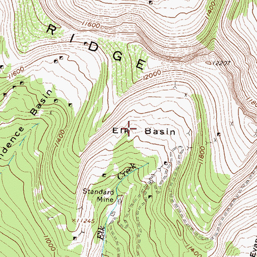 Topographic Map of Elk Basin, CO