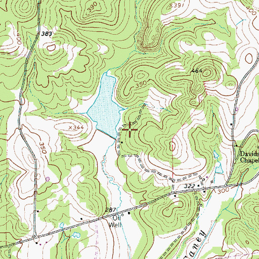 Topographic Map of Bluff Spring Lake, TX