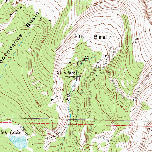 Topographic Map of Standard Mine, CO