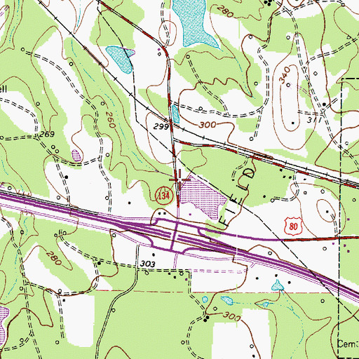 Topographic Map of Clearview Lake Dam, TX