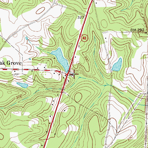 Topographic Map of Nickels Lake Dam, TX