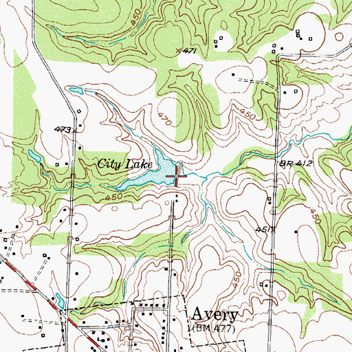 Topographic Map of City Lake Dam, TX