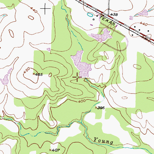 Topographic Map of Elkins Lake Dam, TX