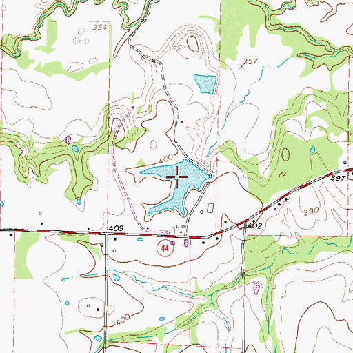 Topographic Map of De Kalb Lake, TX