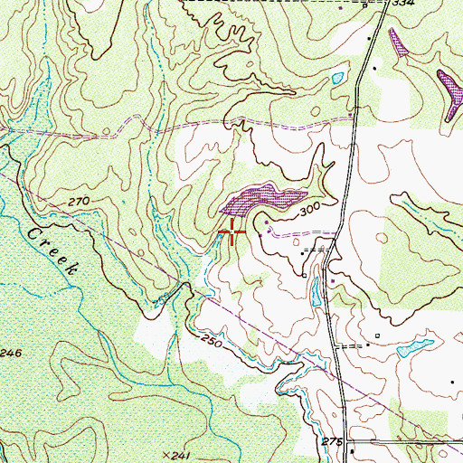 Topographic Map of Ashford Lake Dam, TX