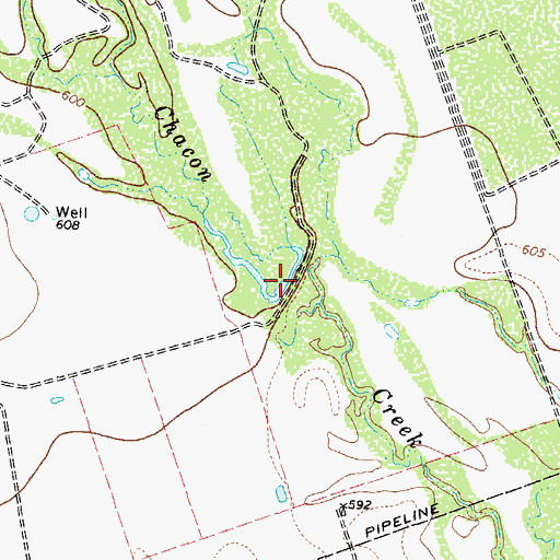 Topographic Map of E O Johnson Lake Number 1 Dam, TX