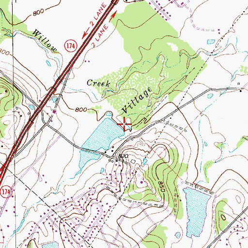 Topographic Map of Mountain Valley Lake Number 1, TX
