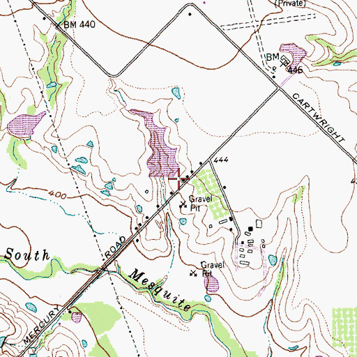 Topographic Map of Lucas Lake, TX