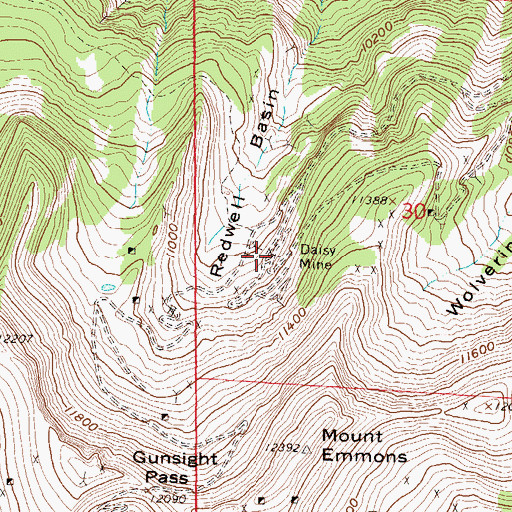 Topographic Map of Daisy Mine, CO
