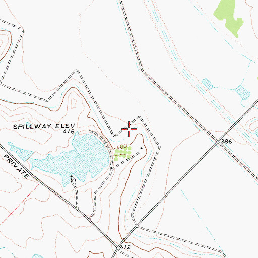 Topographic Map of Starbrand Lake, TX
