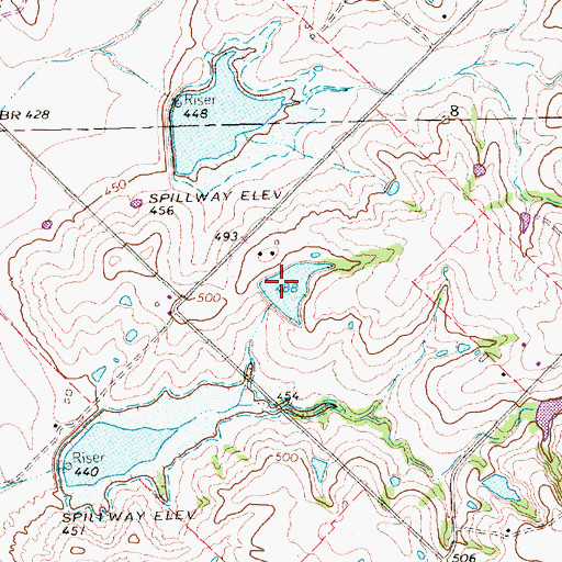 Topographic Map of University Park Lake, TX