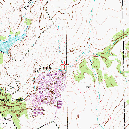 Topographic Map of McCann Lake Dam, TX