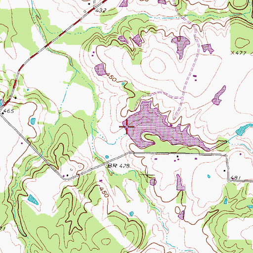 Topographic Map of Neill Lake Dam, TX