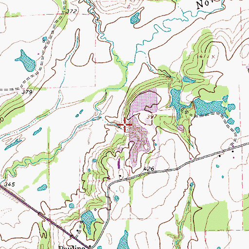 Topographic Map of Abernathy Lake Dam, TX
