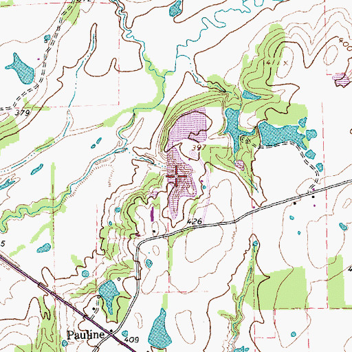 Topographic Map of Abernathy Lake, TX