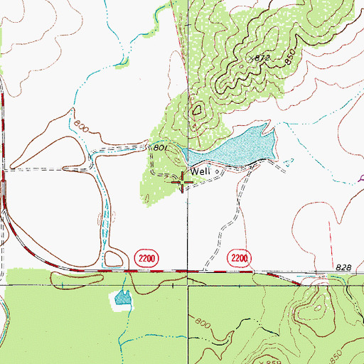 Topographic Map of Peacock Lake, TX
