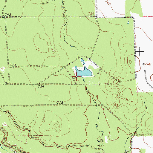 Topographic Map of Faseler Lake Dam, TX
