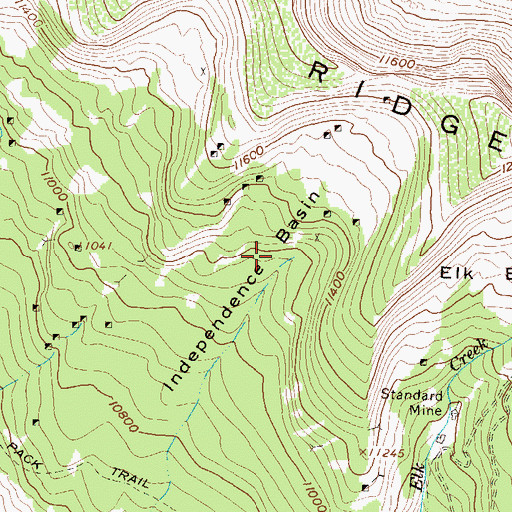 Topographic Map of Independence Basin, CO