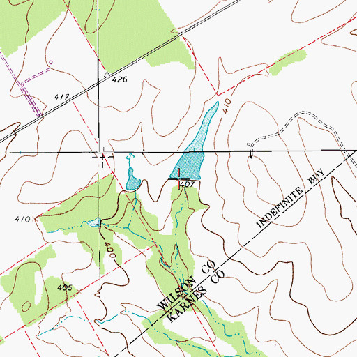 Topographic Map of Texas No Name Number 18 Dam, TX