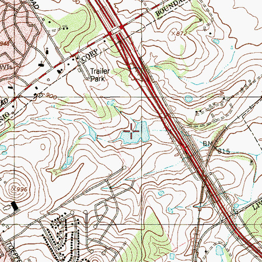 Topographic Map of Crea Brothers Lake, TX