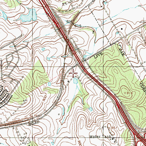 Topographic Map of Harmark Lake Dam, TX