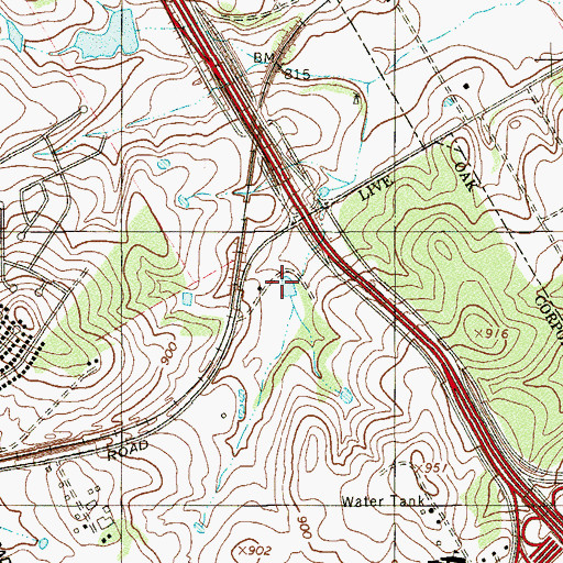Topographic Map of Harmark Lake, TX