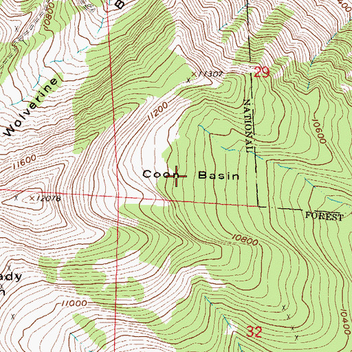 Topographic Map of Coon Basin, CO