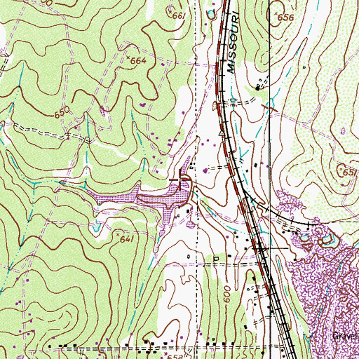 Topographic Map of Pax Lake Dam, TX