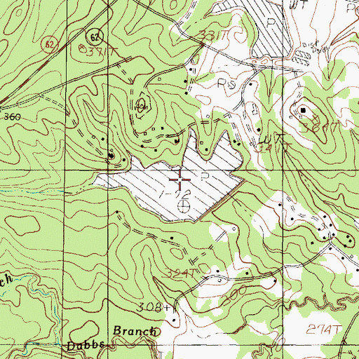 Topographic Map of Carter Lake, TX