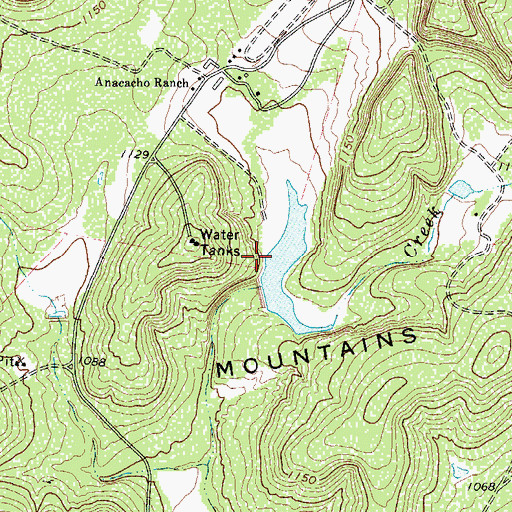 Topographic Map of Anacacho Lake Dam, TX