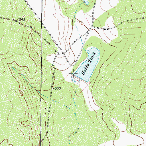 Topographic Map of Hobbs Tank Dam, TX