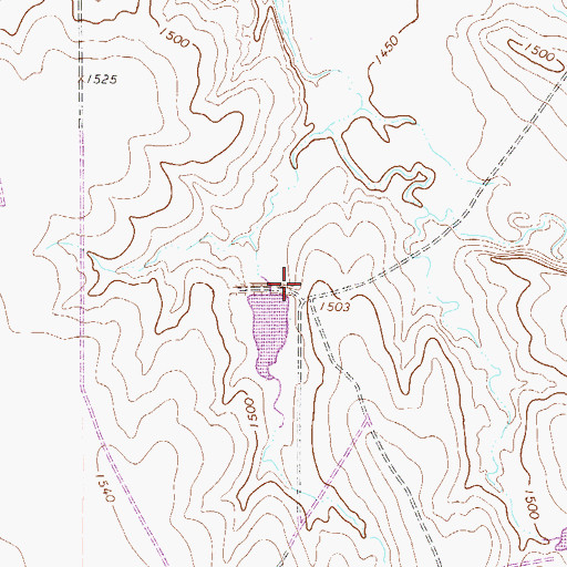 Topographic Map of Antelope Lake Dam, TX