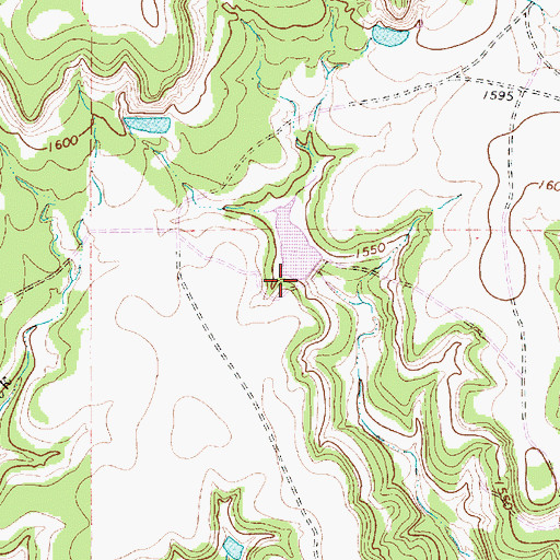 Topographic Map of Ranger Canyon Tank Dam, TX