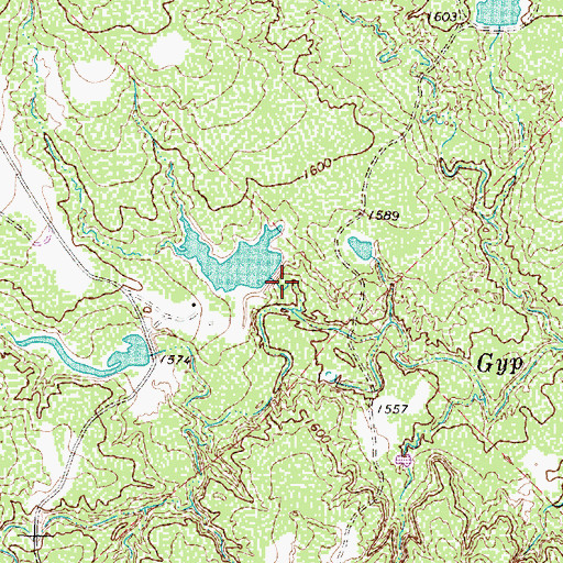 Topographic Map of Texas No Name Number 22 Dam, TX