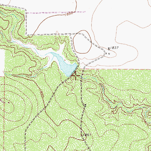 Topographic Map of Richards Lake Dam, TX