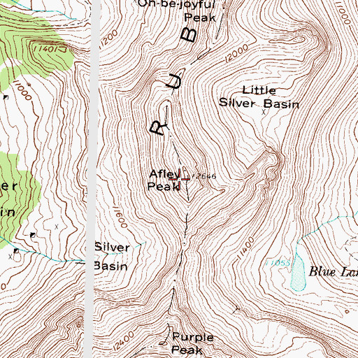 Topographic Map of Afley Peak, CO