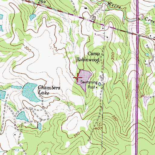 Topographic Map of Lake Ann Dam, TX