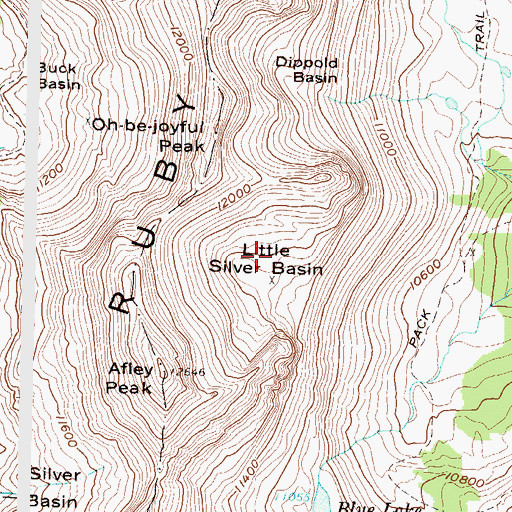 Topographic Map of Little Silver Basin, CO