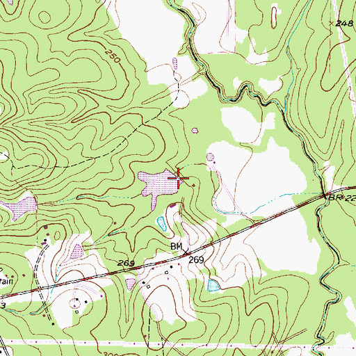 Topographic Map of Hillside Lake Dam, TX