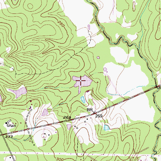 Topographic Map of Hillside Lake, TX