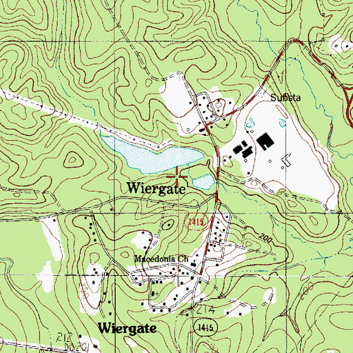 Topographic Map of Smith Lake Dam, TX