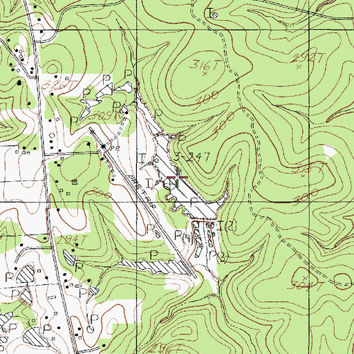 Topographic Map of Marshall Lake Dam, TX