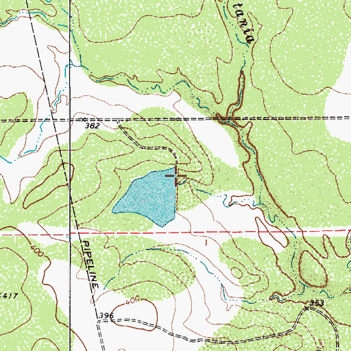 Topographic Map of Cameron Ranch Lake Number 7 Dam, TX