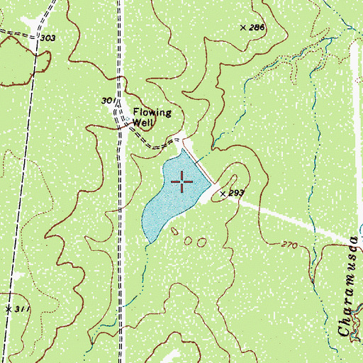 Topographic Map of Charamusca Lake Number 7 Dam, TX