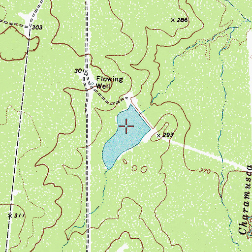 Topographic Map of Charamusca Lake Number 7, TX