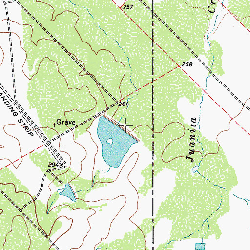 Topographic Map of Arnold Lake Dam, TX