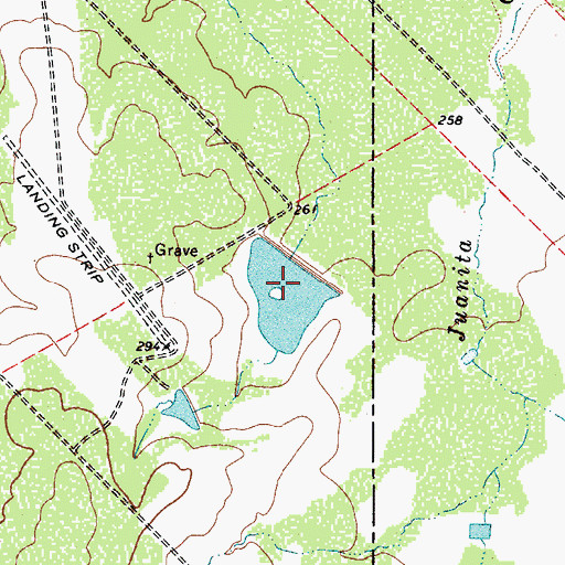 Topographic Map of Arnold Lake Dam, TX