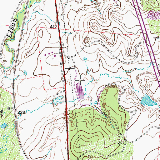 Topographic Map of Tom Ranch Lake Number 2 Dam, TX