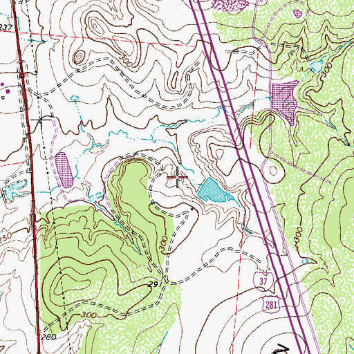 Topographic Map of Tom Ranch Lake Number 1 Dam, TX